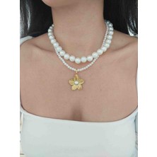 Kadın Incili Ikili Kolye