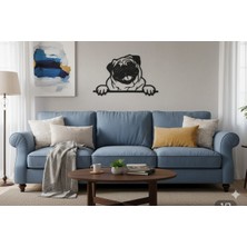 Atagün Nova Meraklı Pug Köpek Duvar Süsü | 3D Baskı Hayvansever Dekoru