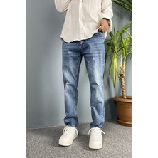 Alışveriş Sokağı Mavi Yırtıklı Jean - Boyfriend Kot Pantolon