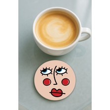 Nurdic Yuvarlak Pleksi Bardak Altlığı Baskı Desenli Tekli Güzellik