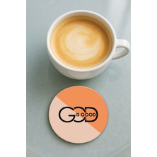 Nurdic Yuvarlak Pleksi Bardak Altlığı Baskı Desenli Tekli God Is Good