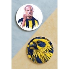 Nurdic Ev Dekor Oval Pleksi Bardak Altlığı Temalı Desenli 2 Adet Set Fener Efsane