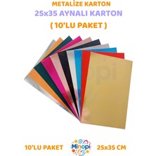 Minopi Aynalı Metalize Fon Kartonu 25X35 cm 10 Adet Karışık Renk - 10'lu Paket