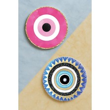 Nurdic Ev Dekor Oval Pleksi Bardak Altlığı Temalı Desenli 2 Adet Set Nazarlık