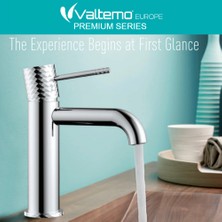 Romena | Valtemo Uzun Çanak Lavabo Bataryası – Krom – Desenli - Pirinç Gövde