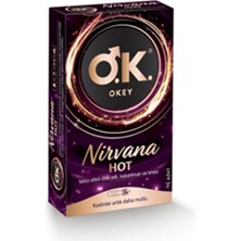 Okey Nirvana Hot Isıtıcı Etkili Prezervatif 10'lu Tırtıklı ve Kabartmalı Yapı ile Hazzı Arttırır