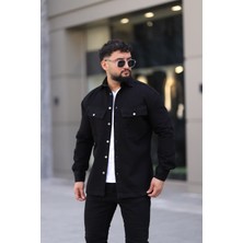 L-KOM Erkek Kot Gömlek Rahat Kalıp, Çift Cepli, Çift, Kapaklı, Döğmeli Likrasız Yamuk Cepli Model