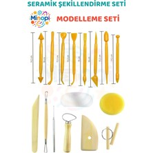 Minopi Seramik Başlangıç Seti Oyma Şekillendirici Set 16 Parça Set Kil Çömlek Şekillendirici