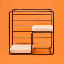 Suntel Dekoratif Dörtgen Raf - Siyah - 30 cm