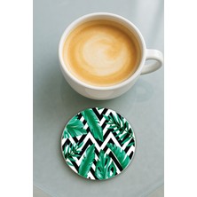 Nurdic Yuvarlak Pleksi Bardak Altlığı Baskı Desenli Tekli Kore Bahçesi