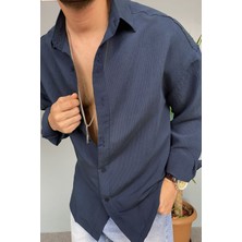 Alışveriş Sokağı Ince Kumaş Oversize Uzun Kollu Gömlek