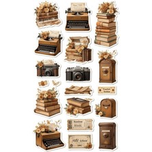 Bsb Vintage Telefon Laptop Notebook Tablet Defter Matara Stiker Etiket ST2049