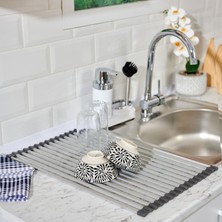 Matmel Lavabo Üstü Katlanabilen Mutfak Rafı - Gri