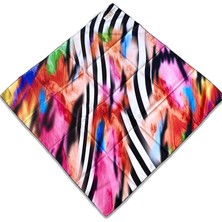 Az Hatalı Polyester La Boutique Siyah Beyaz Zebra Karma Desen Eşarp 1374 - 12  34712