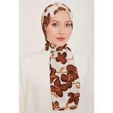 Armine Trend Defne Şal 6348 - 03 Kahverengi Beyaz