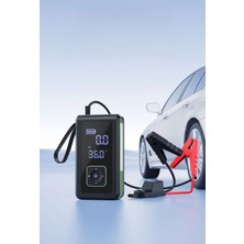 Şarjlı Taşınabilir Çantalı Araç Akü Şarj Takviyeli Göstergeli Işıklı Hava Kompresörü Powerbank Şarj