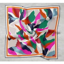 Silk Home Turuncu Desenli Sura Ipek Eşarp 11398-07