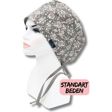 Doktorbonem Standart Beden Gri Çıtı Pıtı Çiçekler Cerrahi Bone Doktor Hemşire Sağlıkçı Hastane Bonesi