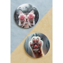 Nurdic Ev Dekor Oval Pleksi Bardak Altlığı Temalı Desenli 2 Adet Set Pati