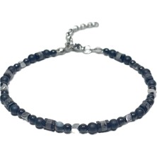 JTAW25BLK1608 Onyx Hematit Doğaltaş Alaşımlı Paslanmaz Metal Siyah Garantili Hediye Kutulu Janti Bileklik