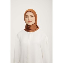 Armine Trend Kahve Düz Renk Jan Jan Şifon Eşarp 802