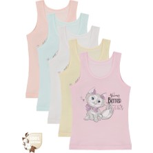 Donella Kız Çocuk Atlet Kalın Askı Çok Renkli %95 Pamuk 5'li Set Nefes Alabilir Rahat