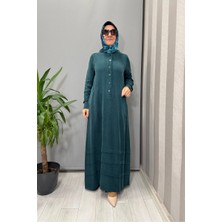 Miss Dalida Cupro Ipek Elbise Petrol T26K-4024