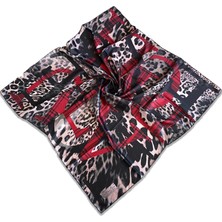 Az Hatalı Polyester La Boutique Siyah Leopar Desen Eşarp 1400 - 02  34564