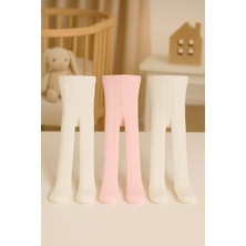 Pico Baby 3'lü Kız Bebek & Çocuk Pamuklu Külotlu Çorap Renkli Jakar Desenli