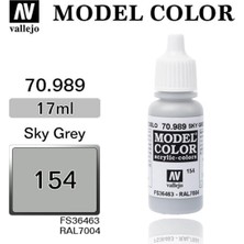 Vallejo 70989 18 Ml. (154) Sky Grey-Matt, Model Color Serisi Model Boyası