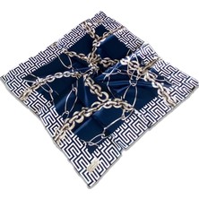 La Boutique Lacivert Zincir Desen Classical Eşarp 1865 - 04  34445