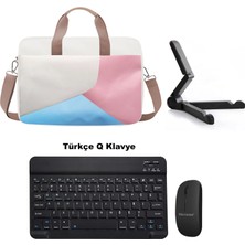 Microcase Apple iPad Pro 13 2025 Tablet Için Tablet Çanta + Bluetooth Klavye + Mouse + Tablet Standı Siyah- AL4233