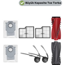 robotyedek Roborock Saros 10 Ana Fırça, Hepa Filtre, Yan Fırça, Toz Torbası 7 Parça
