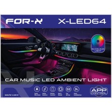Forx For x X-LED64 Profesyonel App Kontrollü Rgb Araç Içi Ambians LED  (Araç Içi Koku Hediyedir)