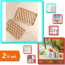 Hereveoyuncak 2 Adet 33 Bölmeli Kristal Mini Küre Buz Kalıbı + Buzdolabı Düzenleyici Sepet Beyaz Seti 2li - ZFT6A9