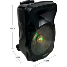 Elektro Master 30 cm Portatif Karaoke Mikrofonlu Amfili Seyyar Ses Sistemi – 24 Ay Garanti & Teknik Destek