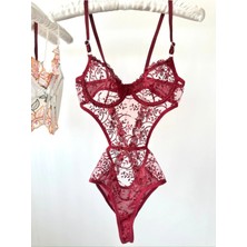 Bradien Balenli Kapsız Dantelli Bodysuit