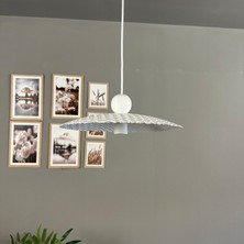 Bamyum Zetra Beyaz Metal Avize Tekli Beyaz Boncuk Başlık Mutfak Modern Dekoratif Sarkıt Aydınlatma