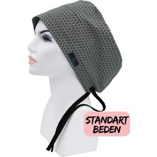 Doktorbonem Standart Beden Likralı Geometrik Çiçekler Cerrahi Bone Doktor Hemşire Sağlıkçı Hastane Bonesi