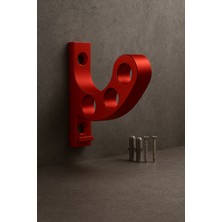 Kask Askısı Duvar Tipi | Mont & Anahtarlık Asma Aparatı | Motosiklet Bisiklet Scooter Için Kırmızı
