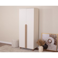 Donaco İtra 2 Kapaklı Gardırop – Krem Gövde, Krem Mdflam Kapak