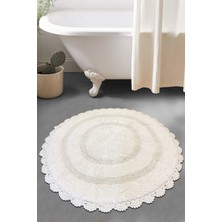 Chilai Home Monre Ekru Çap %100 Pamuklu 100X100 cm Banyo Paspas Seti