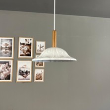 Bamyum Ralivo Ahşap Metal Avize Tekli Ahşap Başlık Mutfak Modern Dekoratif Sarkıt Aydınlatma