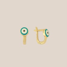 Altıntaş Mineli Nazar Boncuklu Altın Çocuk Küpesi