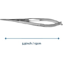 Barışhan Medikal Mikrocerrahi Düz Uç Iğne Tutucu Gri 5.9 Inç Yuvarlak Sap Cerrahi Eğitim Materyali