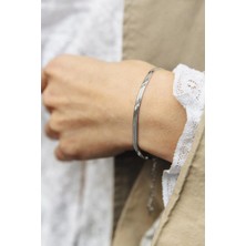 Takı Dükkanı Italyan Yassı Yılan Balık Sırtı Model Unisex Paslanmaz Çelik Bileklik SCB25B-2