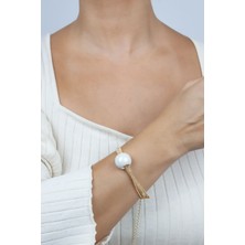 Liveyn Design Yedi Sıralı Ince Zincir Sedef Detay Bileklik