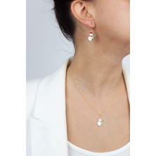 Liveyn Design Kardan Adam Figür Yılbaşı Temalı Kolye Küpe Set