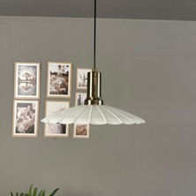 Bamyum Risso Beyaz Metal Avize Eskitme Fener Başlık Tekli Rustik Cafe Modern Sarkıt Aydınlatma