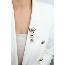 Liveyn Design Taşlı Gold Kadın Broş